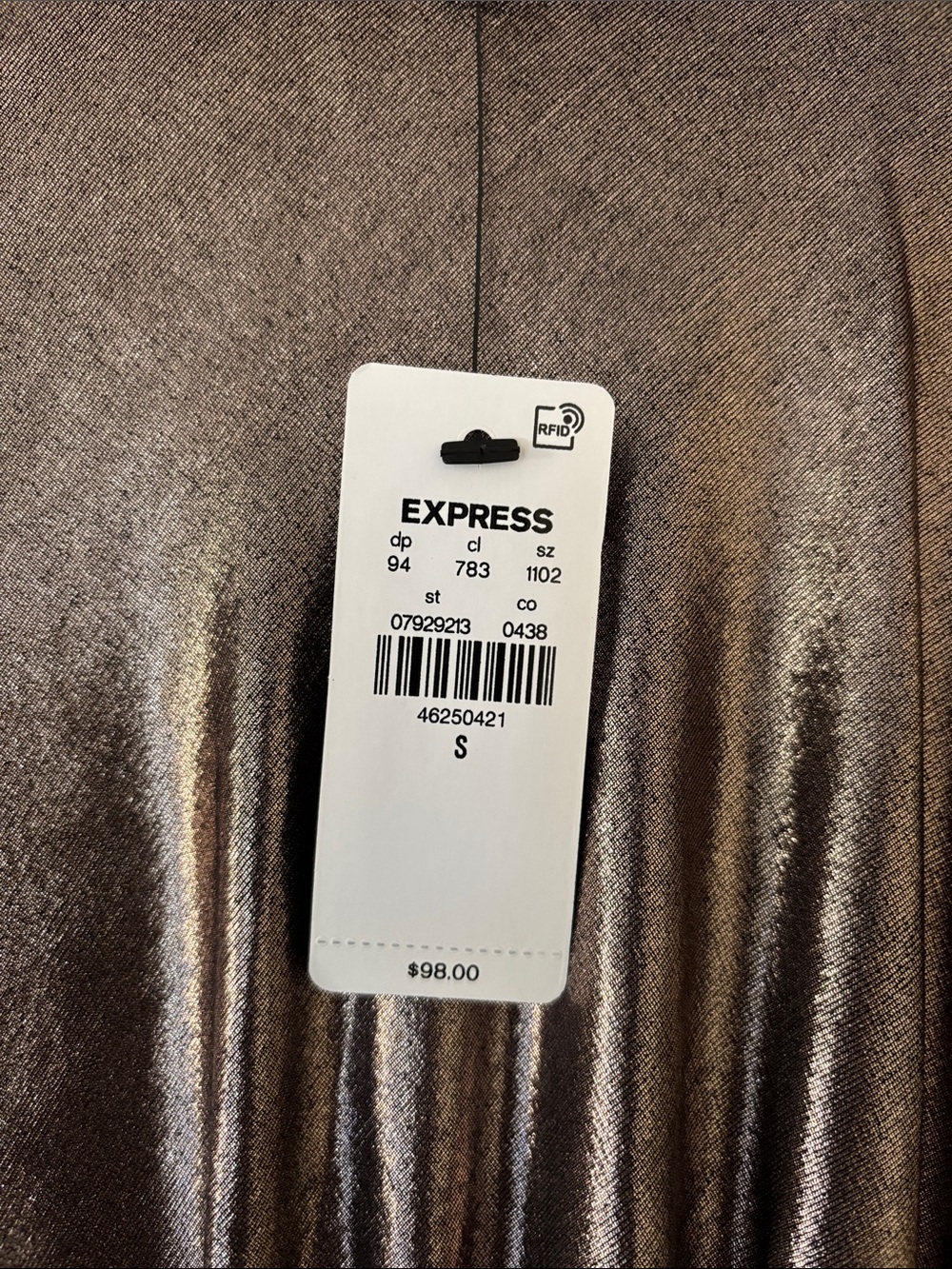Express Women’s Metallic Long Sleeve Maxi Dress - Picture 4 of 9